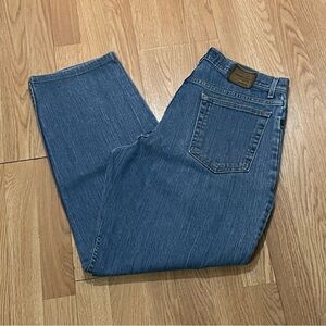 Made In USA McKenzie Tribe Dungarees Men 35X34 (33x30)  Relaxed Fit  Blue Jeans